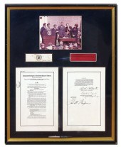 RICHARD NIXON FRAMED SIGNING P