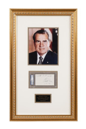 RICHARD NIXON SIGNED CUT SIGNA