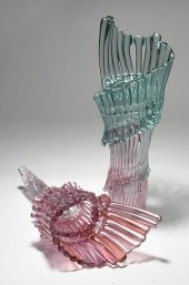 RICHARD ROYAL GLASS VASE, TEAL