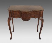 RICHLY BURLED WRITING TABLE: E