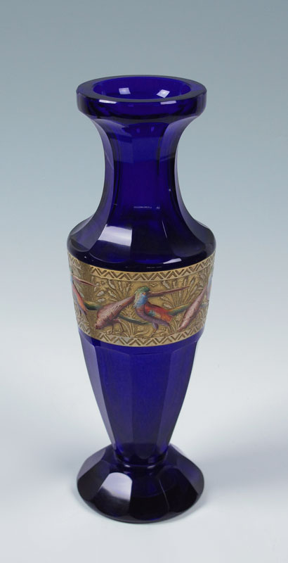 RICHLY ENAMELED BOHEMIAN COBALT