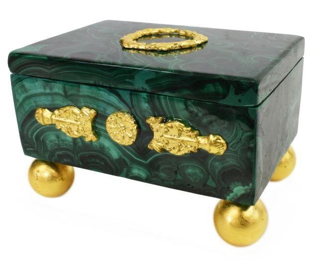 RICHLY FIGURED MALACHITE & GILT
