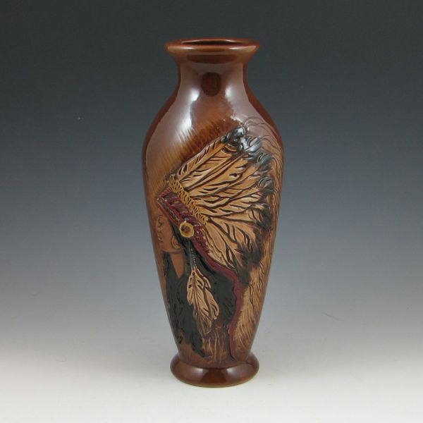 Rick Wisecarver vase with carved