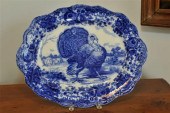 RIDGWAYS FLOW BLUE PLATTER. De
