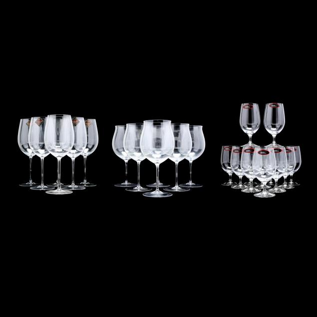 RIEDEL, SET OF (24) WINE GLASSES