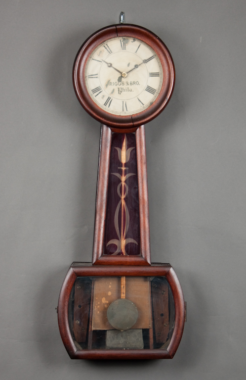 Riggs & Bro. mahogany banjo clock