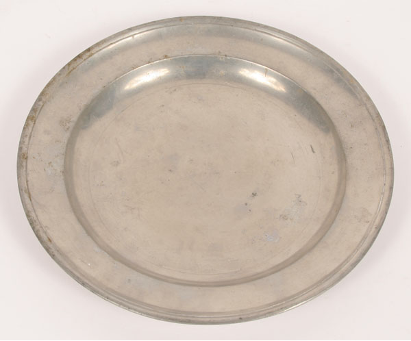 Rimmed pewter plate; Boardman and