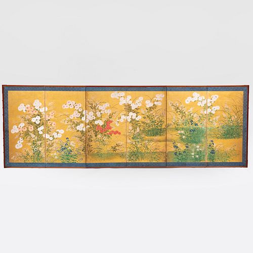 RIMPA SCHOOL SIX PANEL SCREEN
