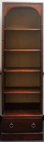 RIMU WOOD OPEN BOOKCASE, 77 1/