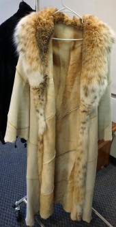 RINDI SUEDE COAT WITH SABLE TR