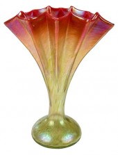 RINDSKOPF ART GLASS "FAN" VASE