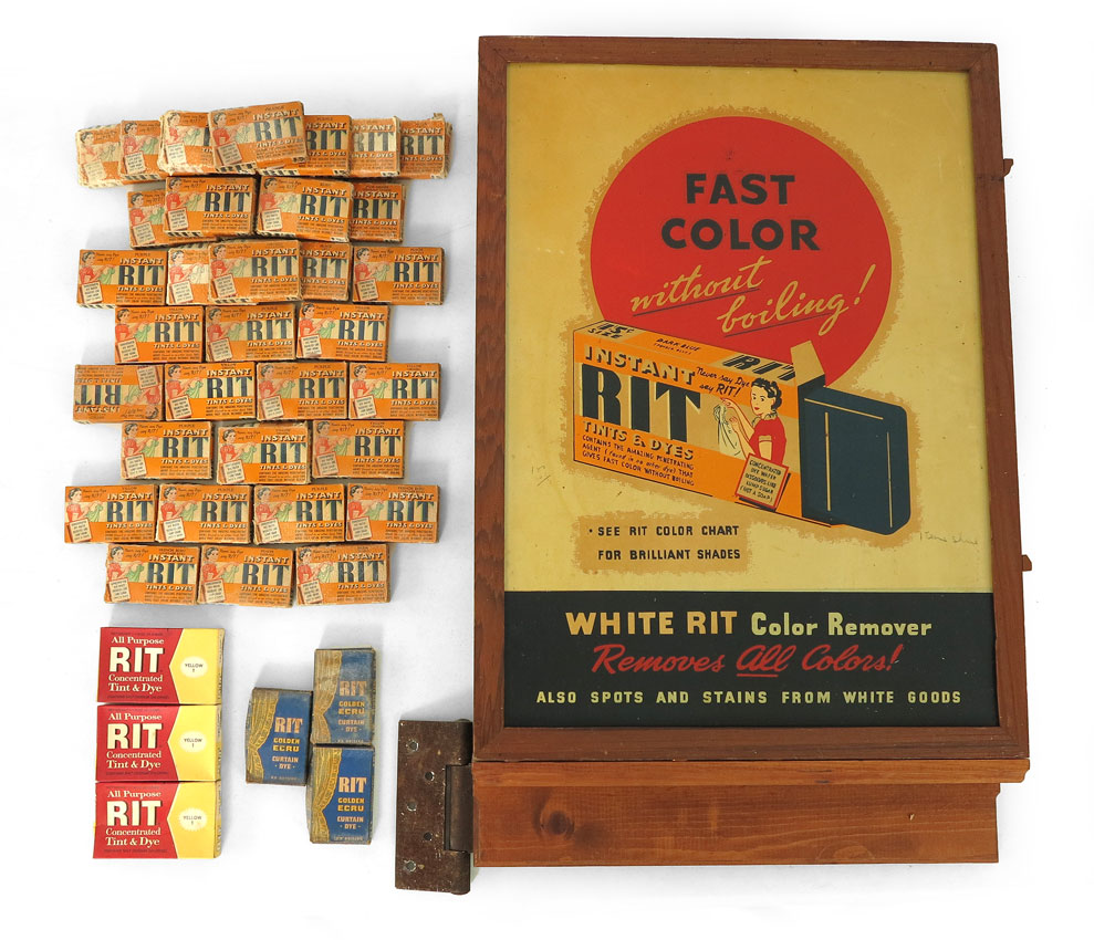 RIT DYE ADVERTISING WALL CABINET: