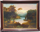 RIVER LANDSCAPE WITH SAILBOATS