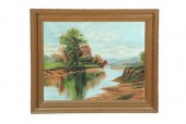 RIVER LANDSCAPE WITH TOWN (OHI