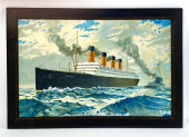 RMS AQUITANIA LITHOGRAPH PRINT