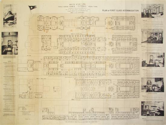 RMS TITANIC Plan of First Class