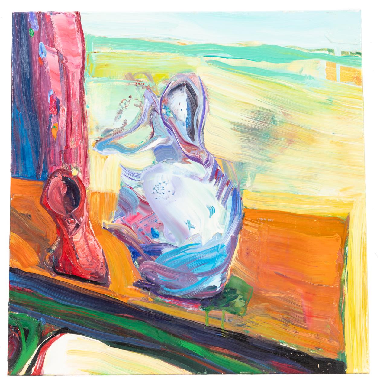 ROBERT JESSUP 'BLUE PITCHER' OIL ON