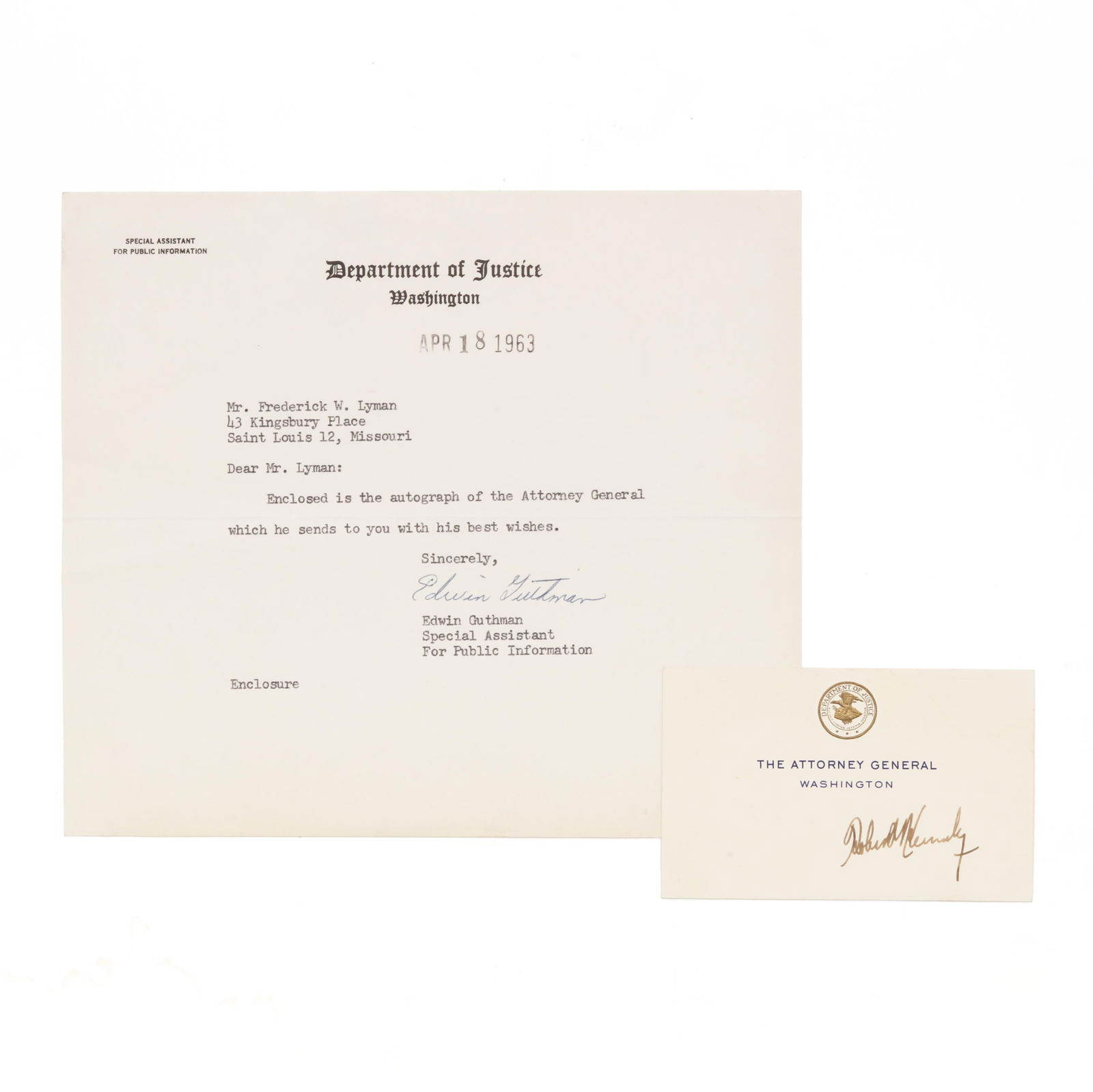 ROBERT KENNEDY AS ATTORNEY GENERAL,