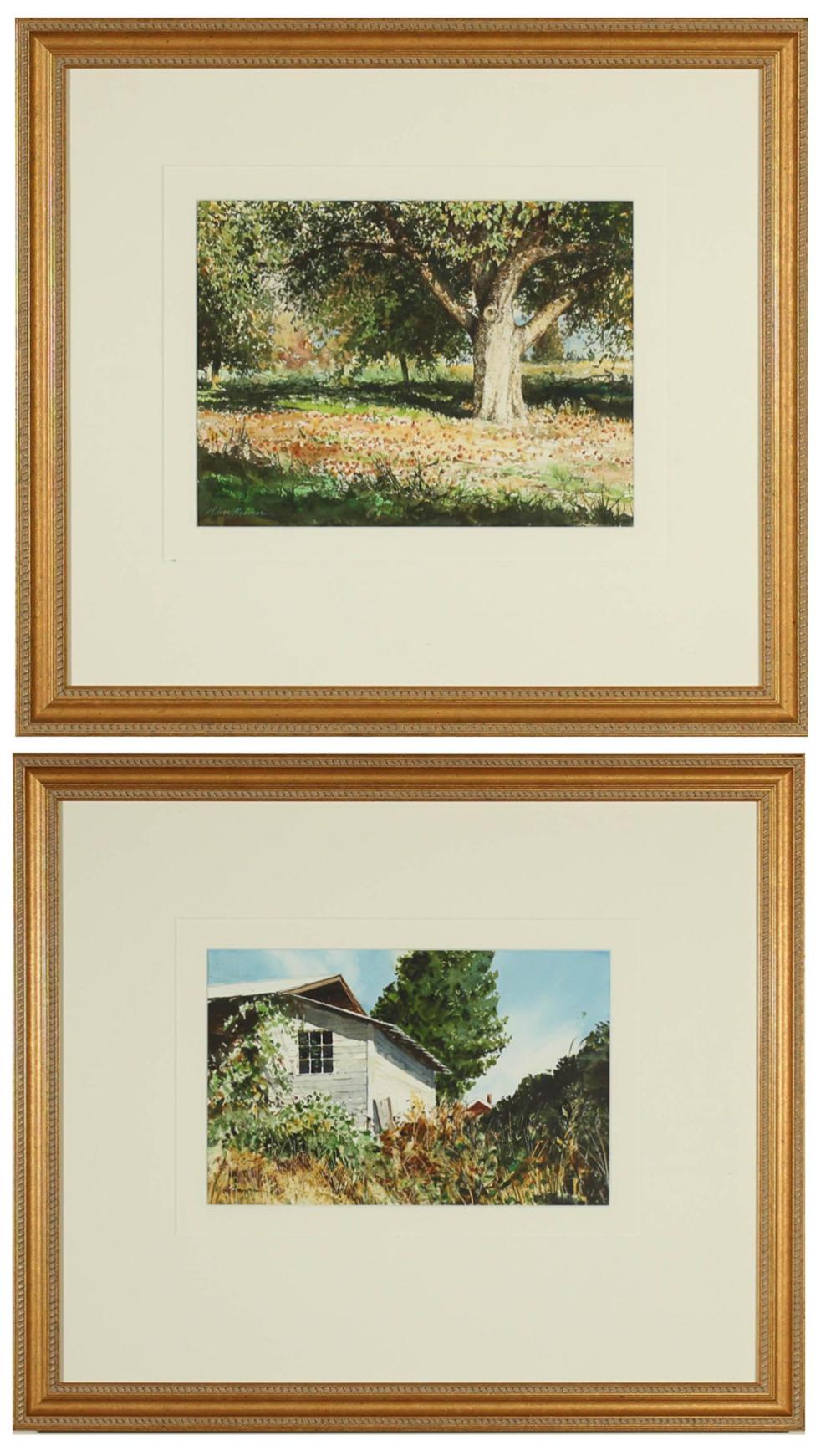 ROBERT KRAMER TWO WATERCOLORS ON