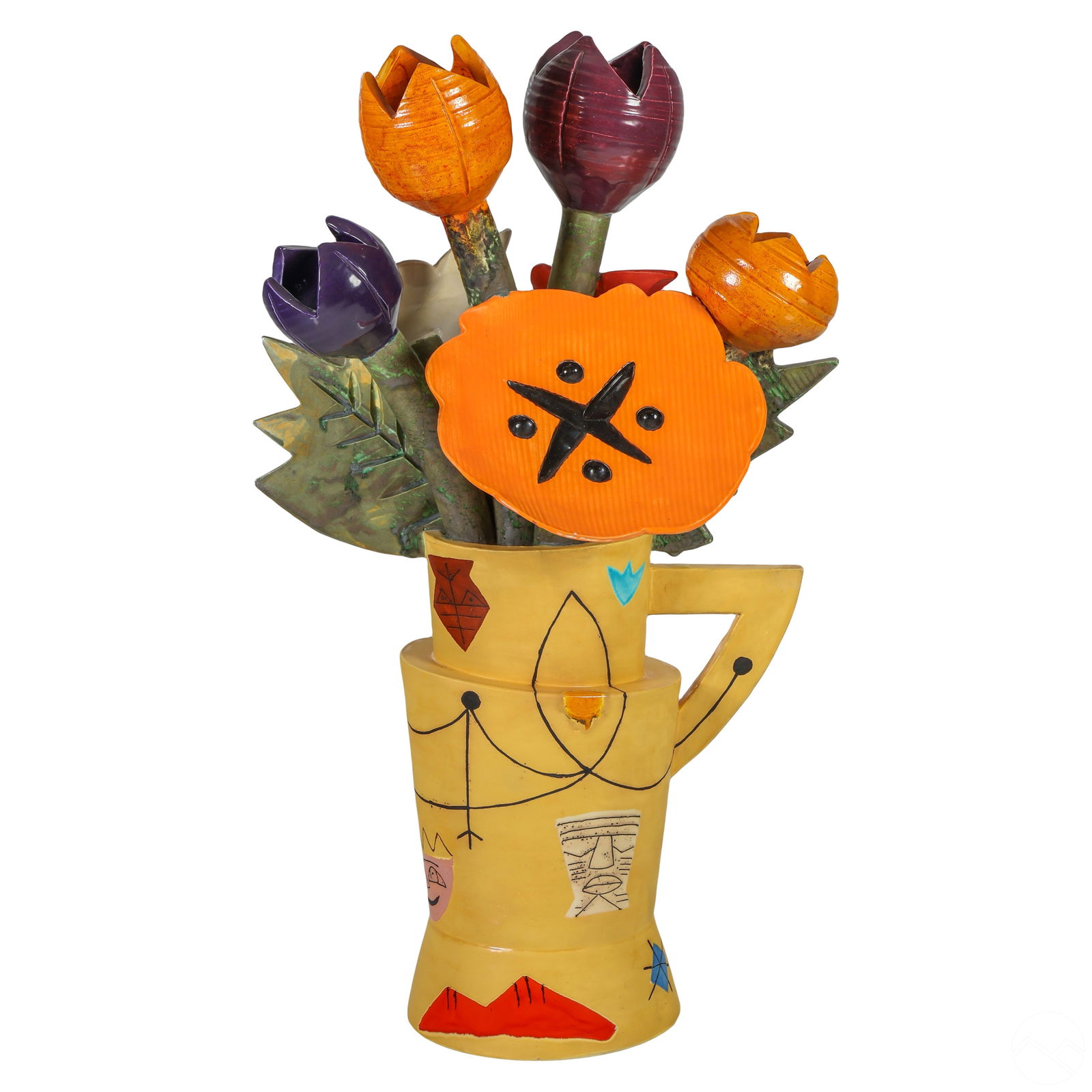 ROBERT KVENILD B1951 CERAMIC FLORAL