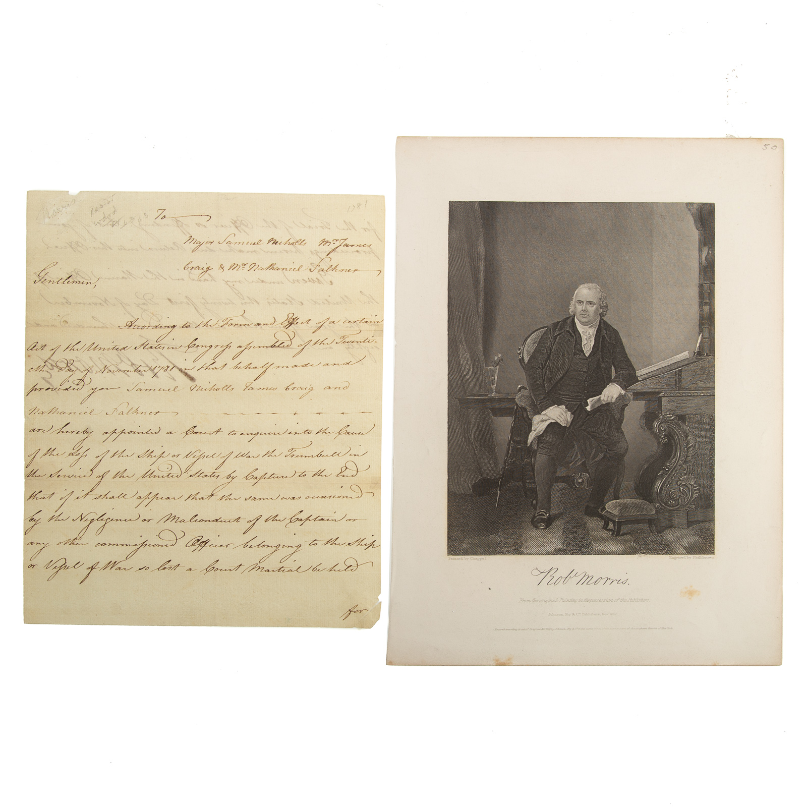 ROBERT MORRIS, LS, NOVEMBER, 1781