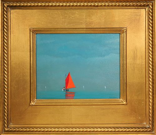 ROBERT STARK JR. OIL ON CANVAS "RED