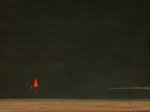 ROBERT STARK JR. OIL ON CANVAS "RED