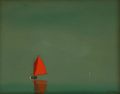 ROBERT STARK JR. OIL ON CANVAS "RED