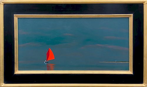 ROBERT STARK JR. OIL ON CANVAS "RED