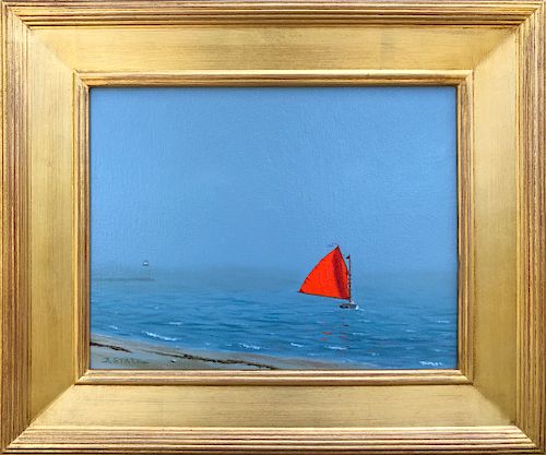 ROBERT STARK JR. OIL ON CANVAS "RED