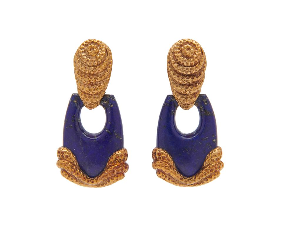 ROBERT WANDER 14K GOLD AND LAPIS