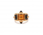 ROBERT WANDER 18K GOLD, ONYX,