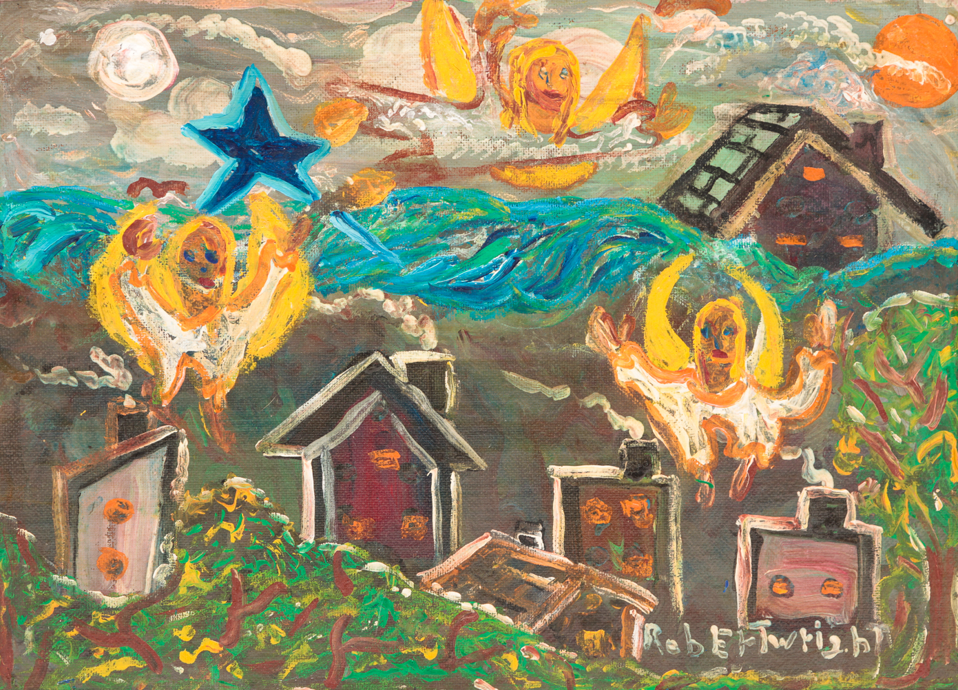 ROBERT WRIGHT ANGEL PAINTING.