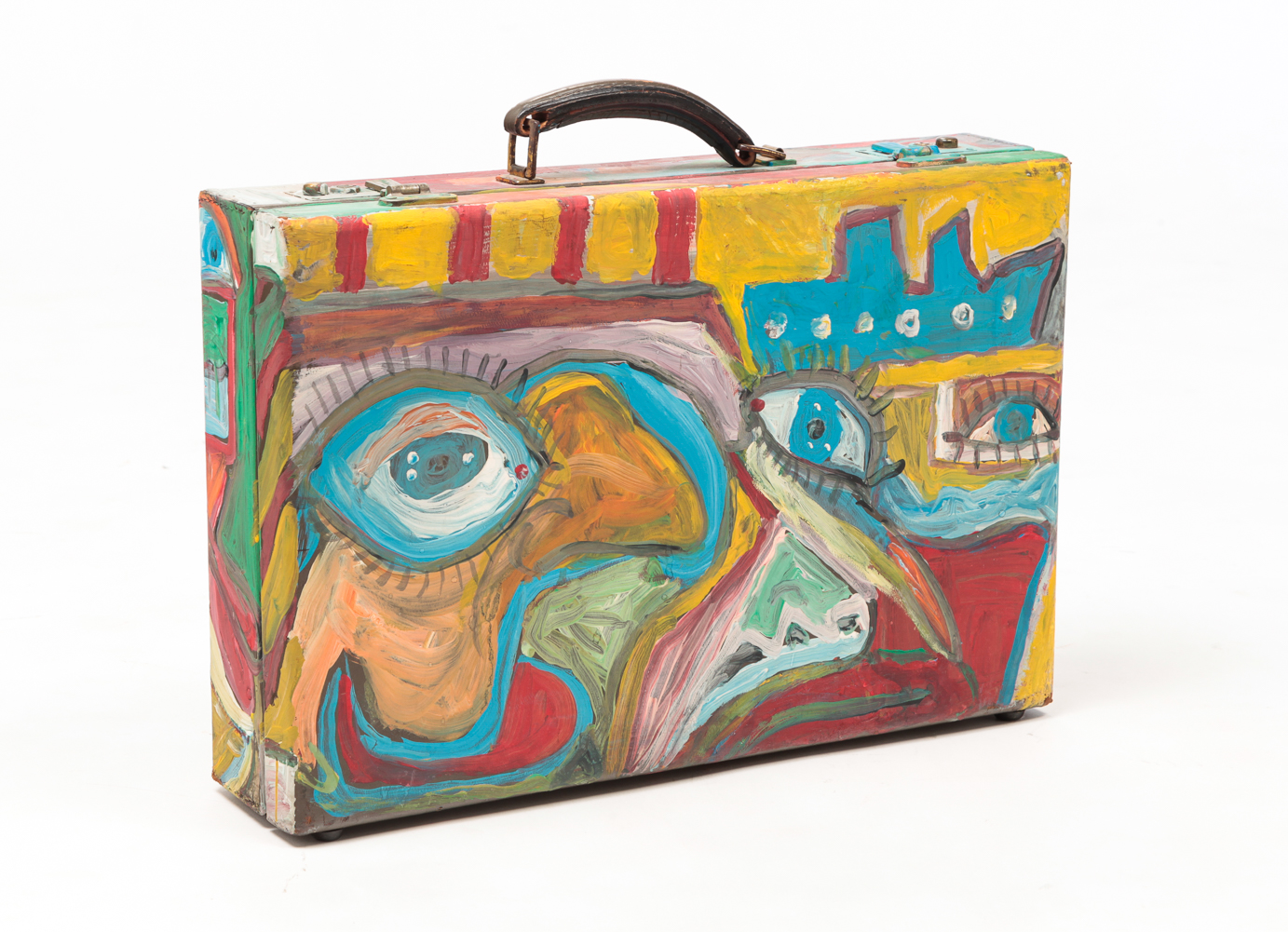 ROBERT WRIGHT PAINTED BRIEFCASE.