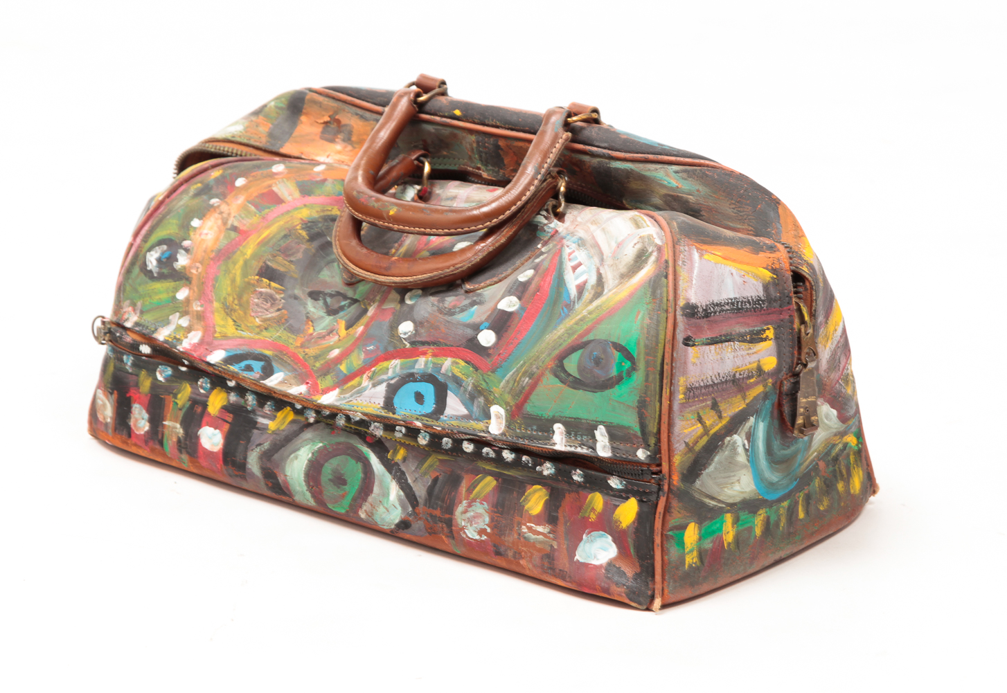 ROBERT WRIGHT PAINTED DUFFEL BAG.