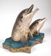 ROBERT WYLAND, BRONZE DOLPHINS