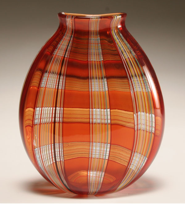 Robin Mix studio glass vase,