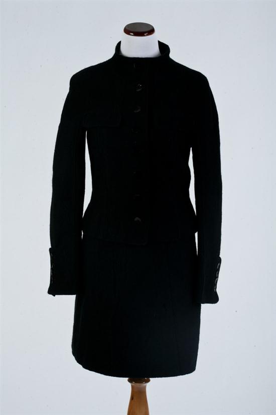 ROCHAS BLACK WOOL PIQUE SKIRT