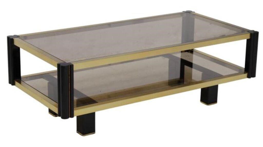 ROCHE BOBOIS BRASS & GLASS TWO-TIER