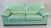 ROCHE BOBOIS GREEN LEATHER SOF