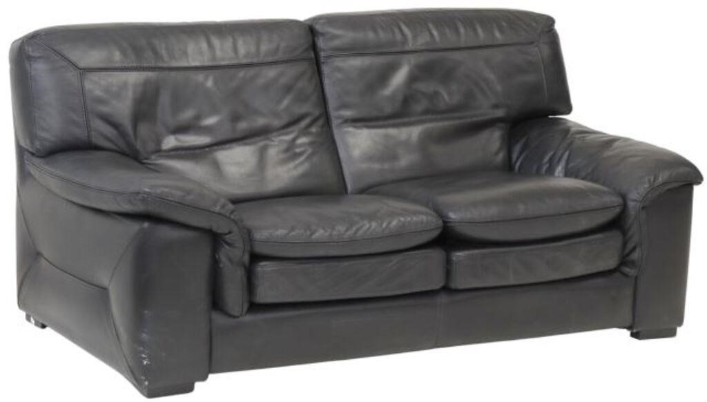 ROCHE BOBOIS MODERN BLACK LEATHER