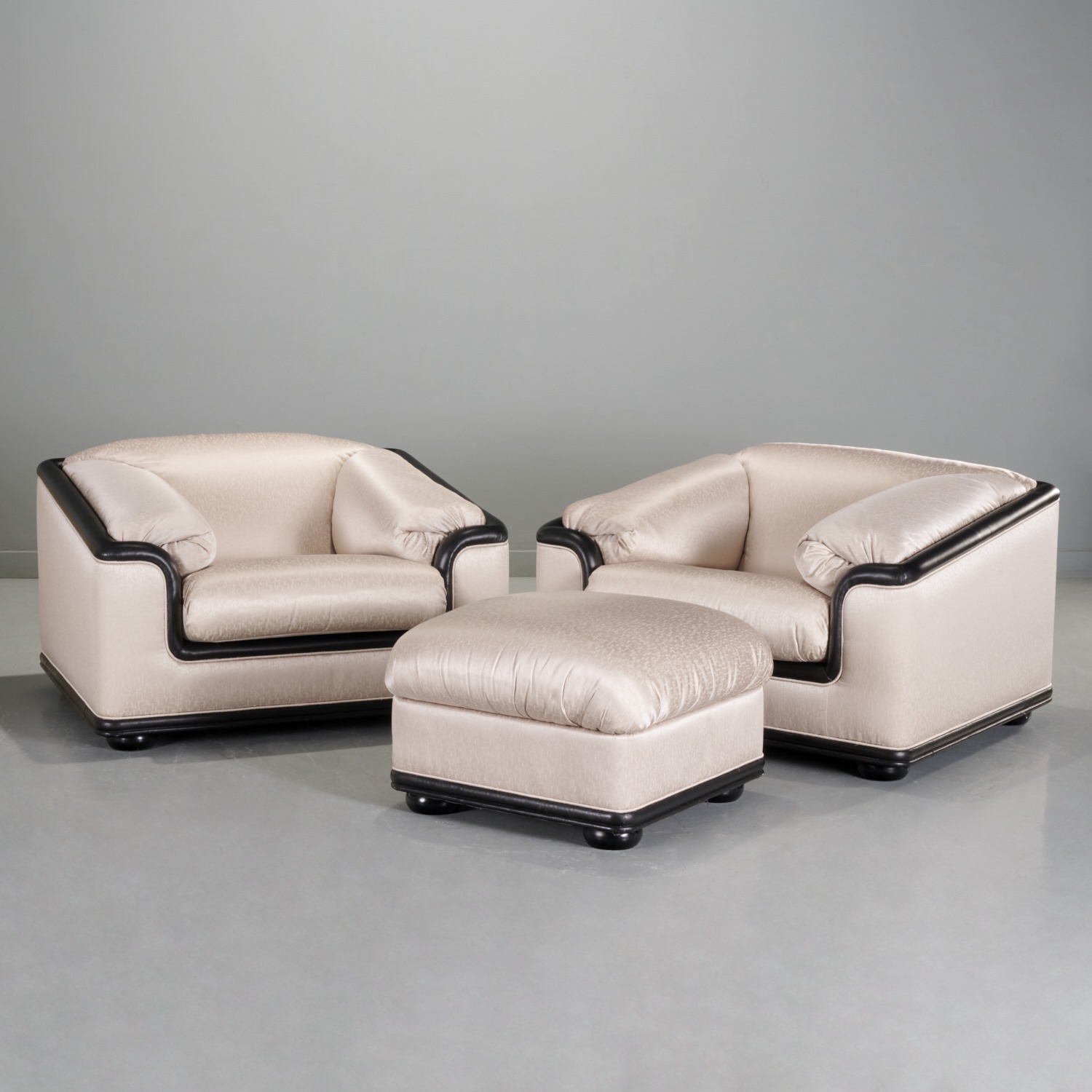 ROCHE BOBOIS, PAIR LOUNGE CHAIRS