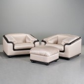 ROCHE BOBOIS, PAIR LOUNGE CHAI