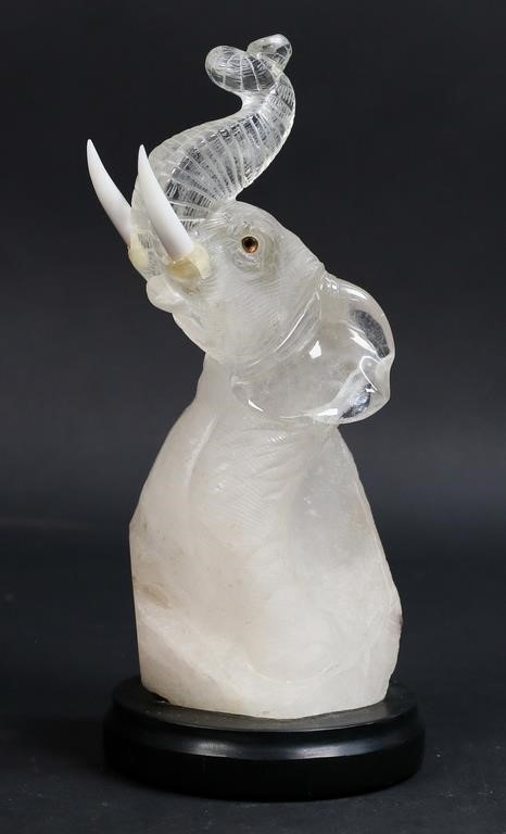 ROCK CRYSTAL ELEPHANTCarved rock