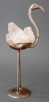 ROCK CRYSTAL MOUNTED SILVERED