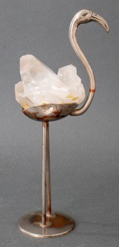 ROCK CRYSTAL MOUNTED SILVERED
