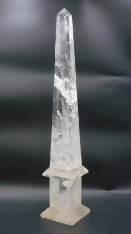ROCK CRYSTAL OBELISK. 19TH-CENTURY.