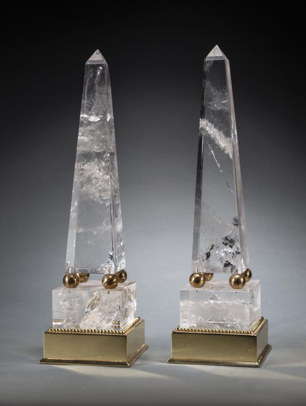 ROCK CRYSTAL OBELISKS ON