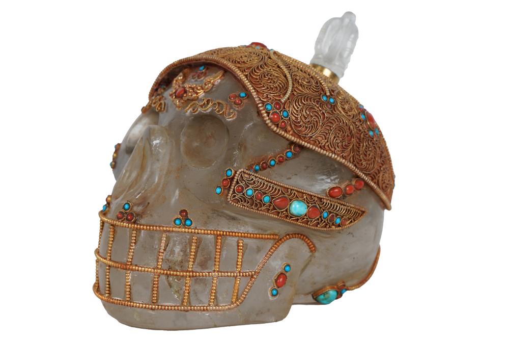 ROCK CRYSTAL SKULLwith jewel mounts