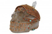 ROCK CRYSTAL SKULLwith jewel m